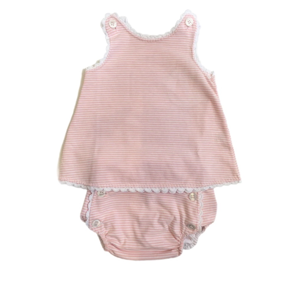 NWT Peggy Green Pink Stripes Knit Bloomer Set 6-12 Months